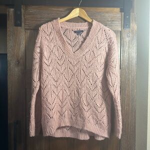 American Eagle Outfitters Pink V-Neck Sweater